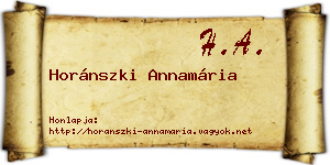Horánszki Annamária névjegykártya